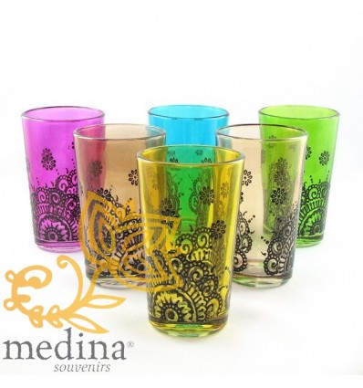 Verres a thé décorés model Kenza_ la tradition du thé