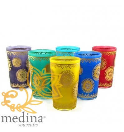 Verres a thé orientaux_ verres decorés modele rose des sables